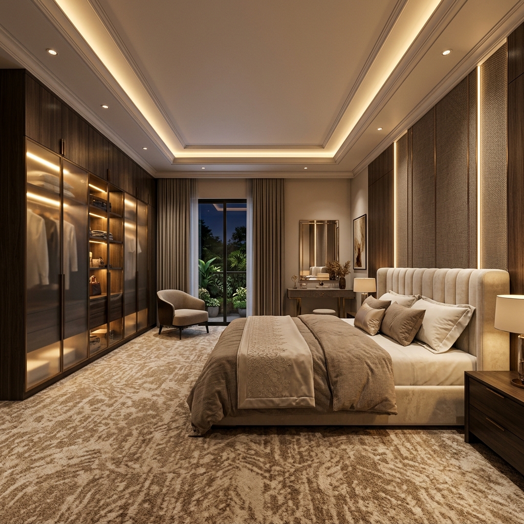Luxury bedroom interior design in Bangalore by Furnco